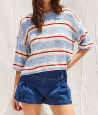 Illa Illa - 3/4 Sleeve Striped Sweater