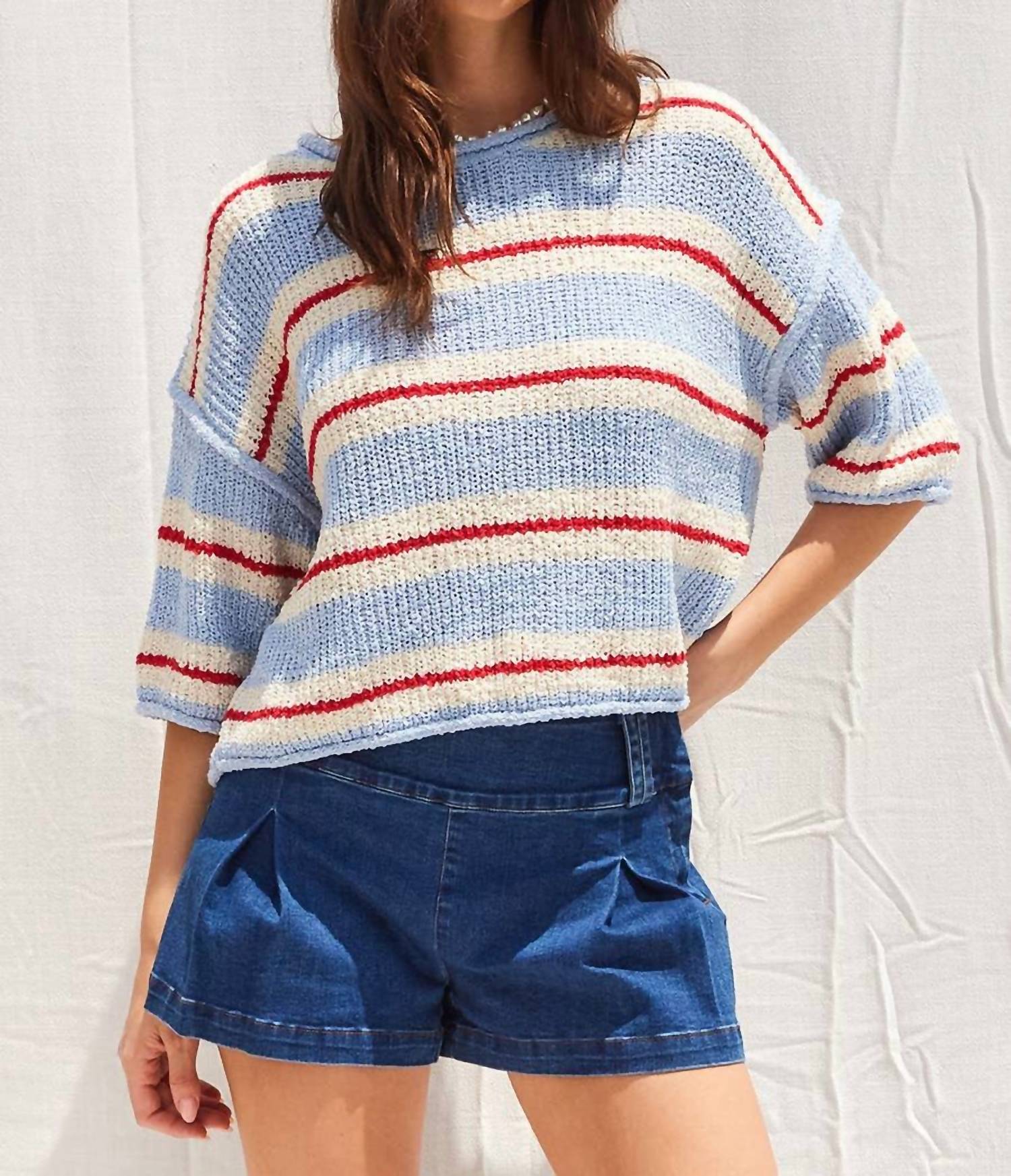 Illa Illa - 3/4 Sleeve Striped Sweater