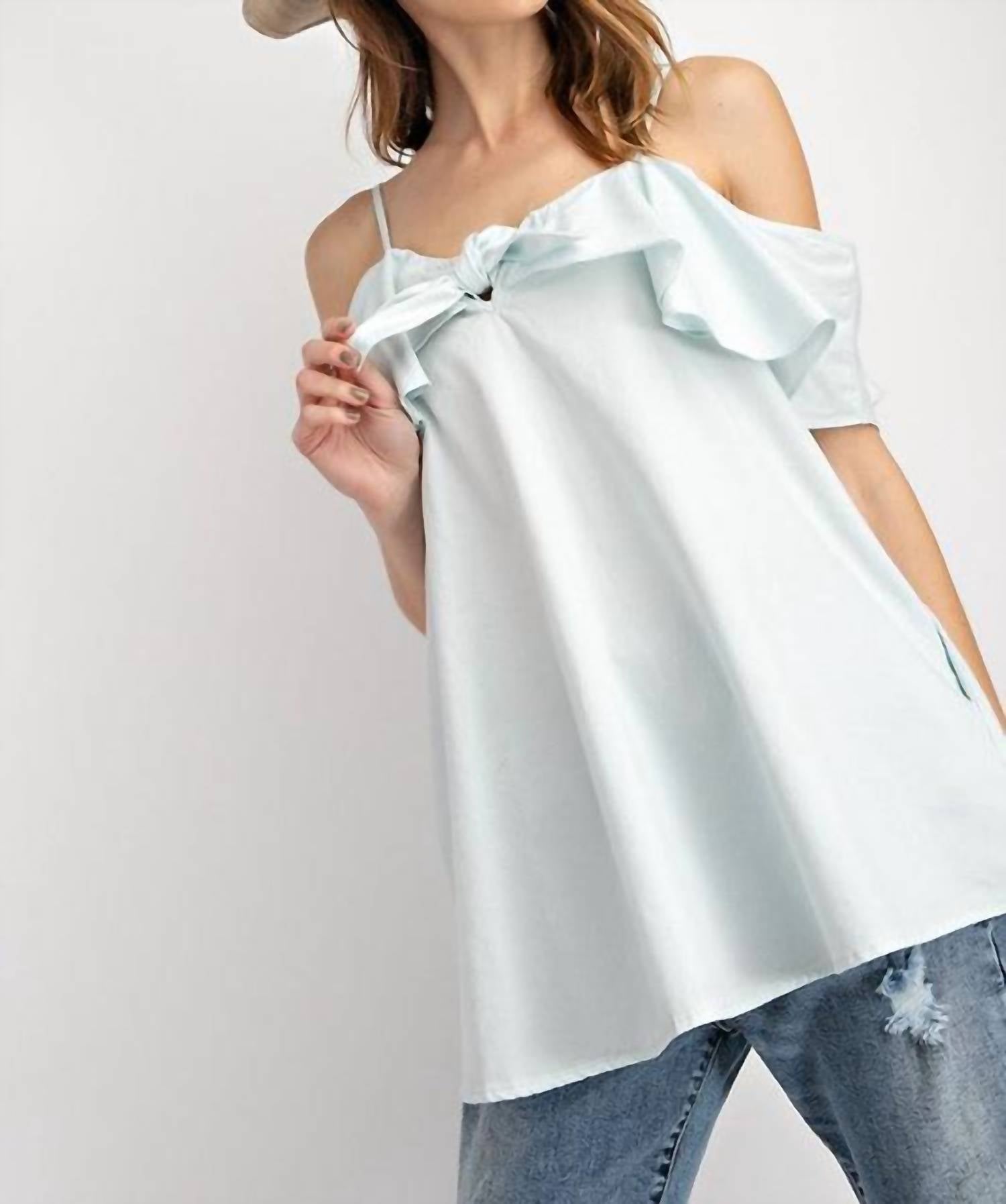 Easel - Bow Off-the-shoulder Top