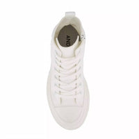 Andrea - Women's Canvas Sneaker Booties With Side Zipper