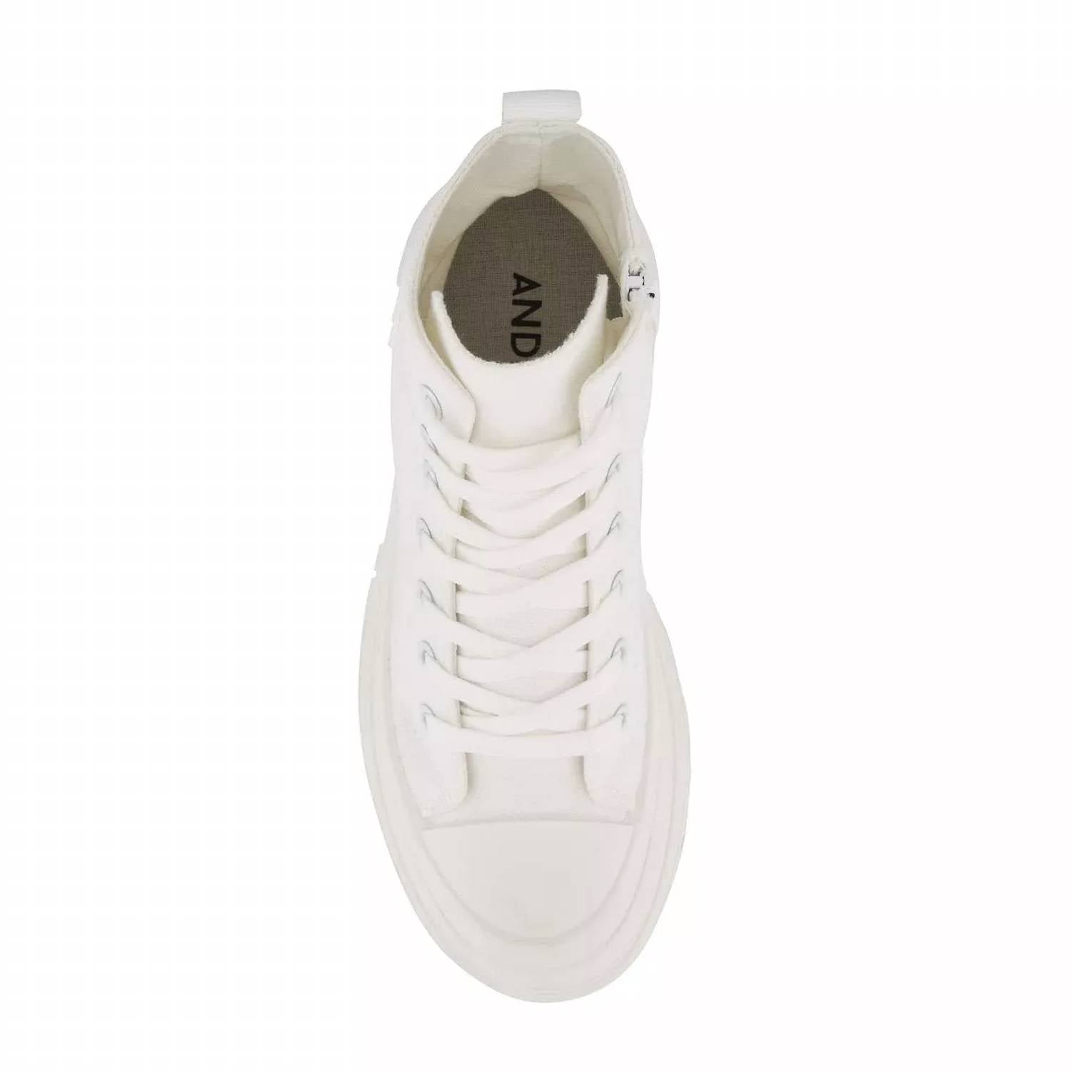 Andrea - Women's Canvas Sneaker Booties With Side Zipper