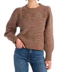 ALLISON NEW YORK Charlotte Knit Puff Sleeve Sweater in mocha - women's sweater - view 4