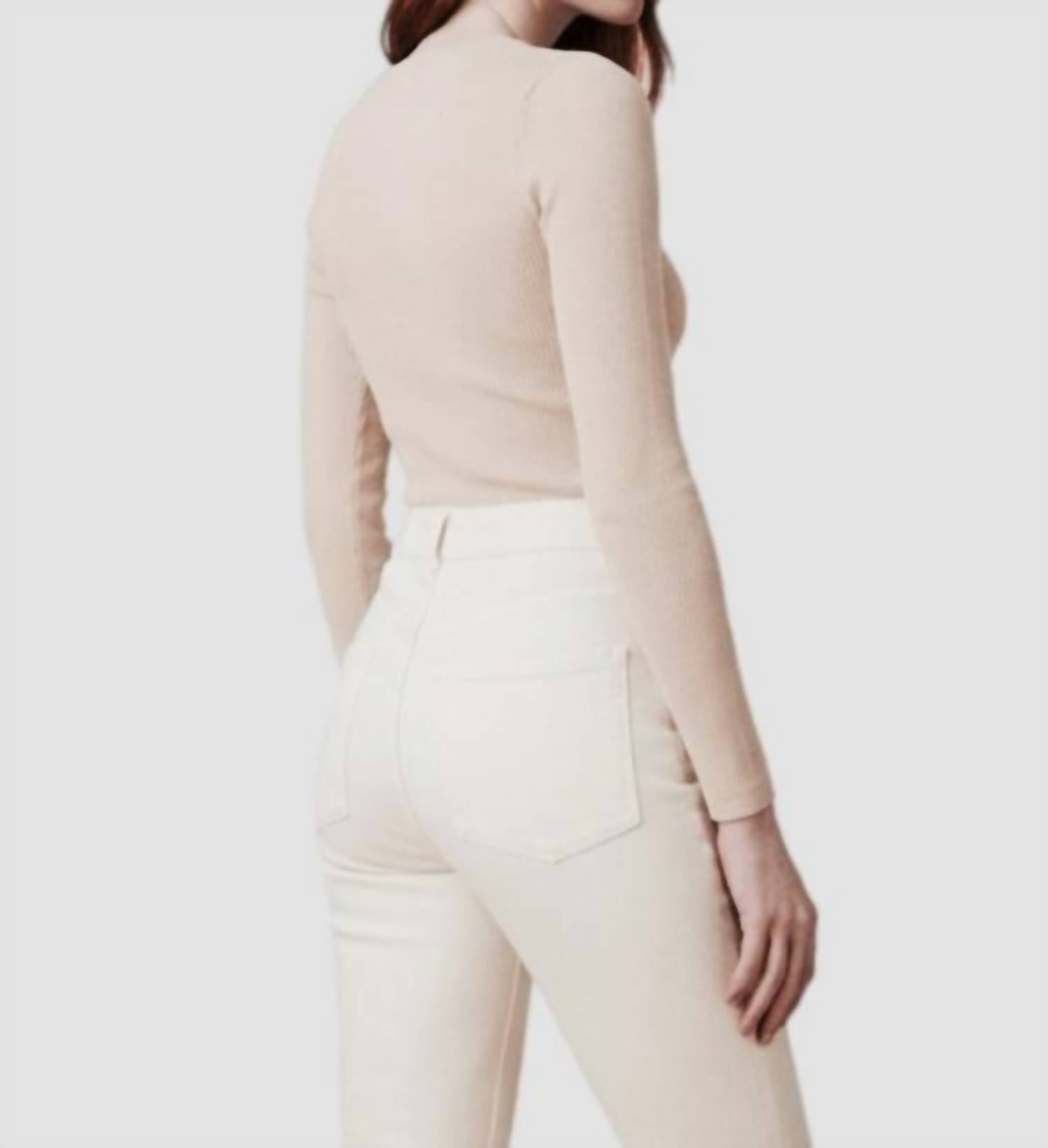 DL1961 - Women's Farrow High Rise Instasculpt Skinny Jeans - Milk Raw in off white - women's jeans - detail view