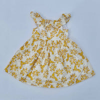 Meerahi - Pastel Floral & Bird Printed Summer Ruffle Dress