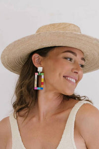 Sunshine Tienda - Women's Rainbow Colorblock Earrings