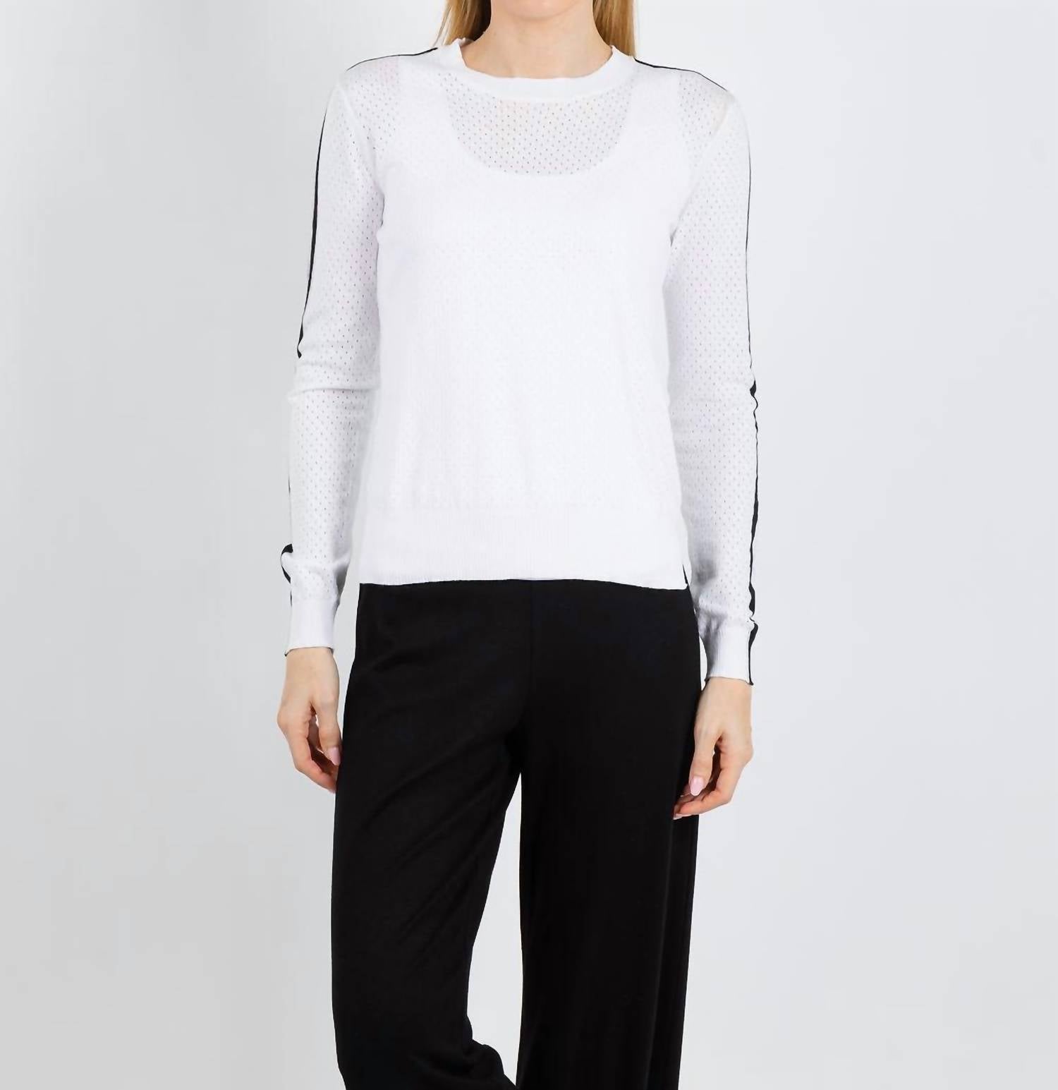 Pure Amici Alara Crew Neck Sweater in white - women's sweater