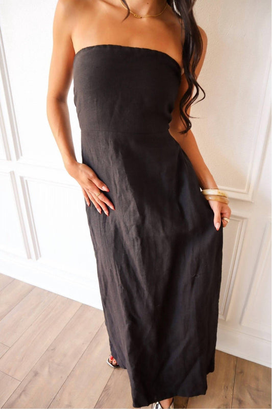 Olivaceous - Moonlight Linen Maxi Dress