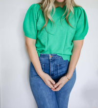 Jodifl - Shari Scallop Edge Accent Lightweight Sweater Top