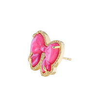 Kendra Scott Women's Haley Bow Stud Earrings in gold rose violet mother of pearl 1 - women's jewelry - alternate view