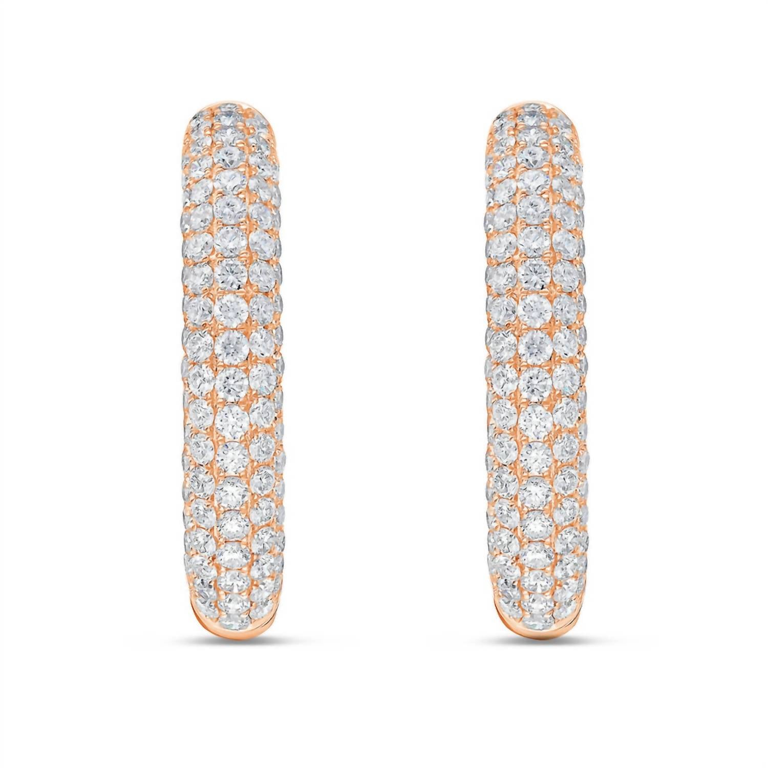 Diana M Jewels - Lab-grown Diamond Hoop Earrings - 5.00 Cts