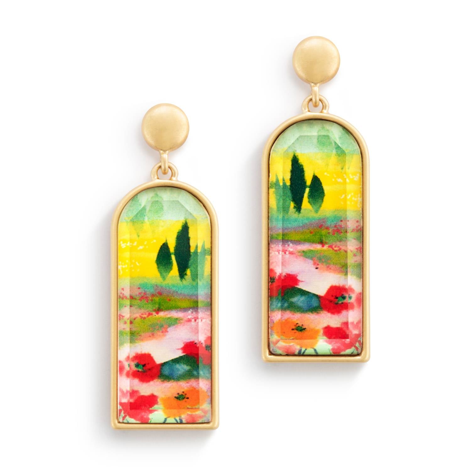 DEMDACO Women's Poppi Keshi Drop Earrings With Gift Box in green multi - women's jewelry