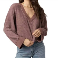 Project Social T - Brushed Thermal V-Neck Top