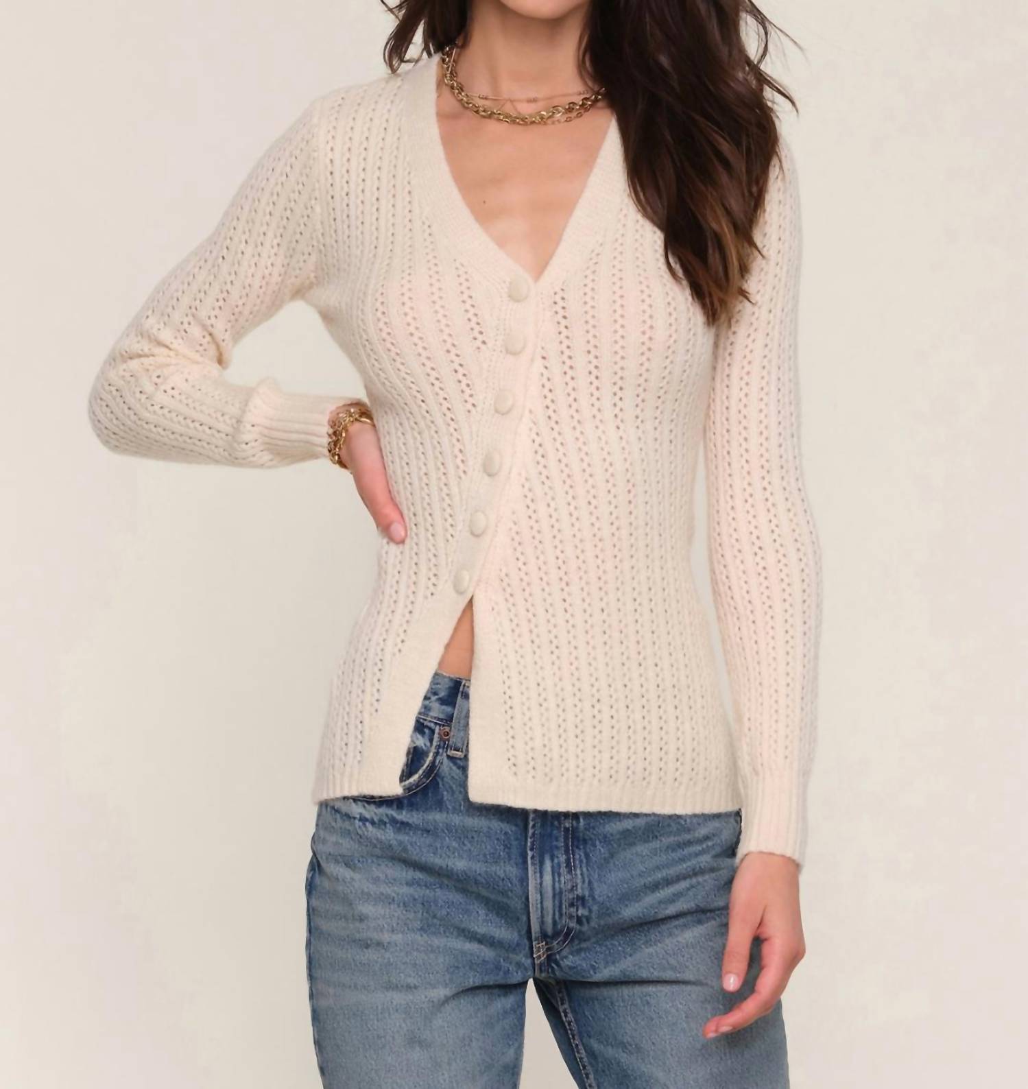 heartloom Lovett Sweater Top in cream - women's sweater