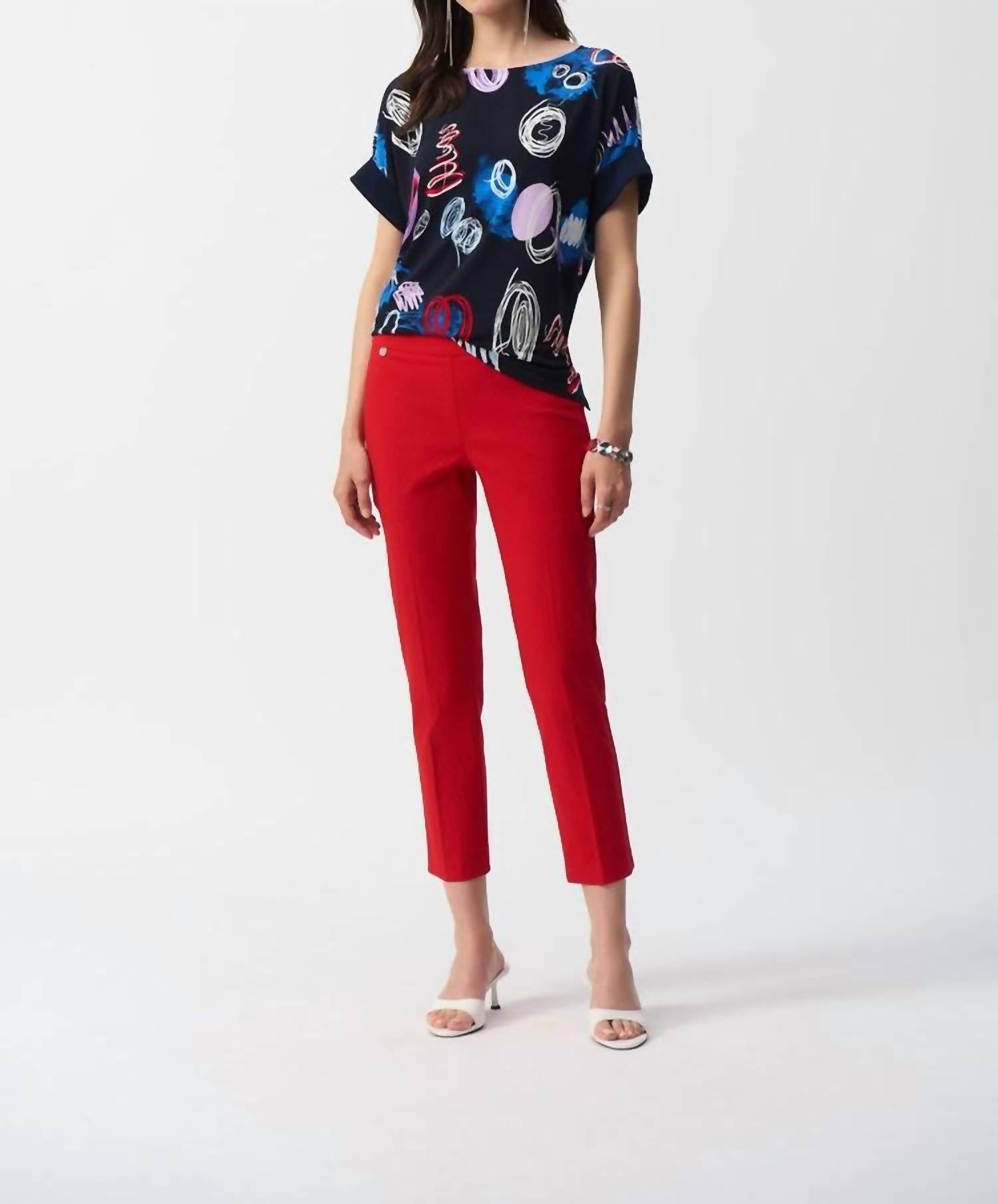 Joseph Ribkoff - Textured Jacquard Crop Pull-on Pants