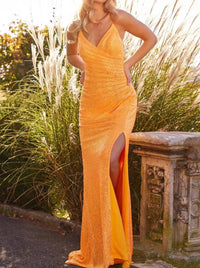 Jovani - Ruched Sequin Prom Gown