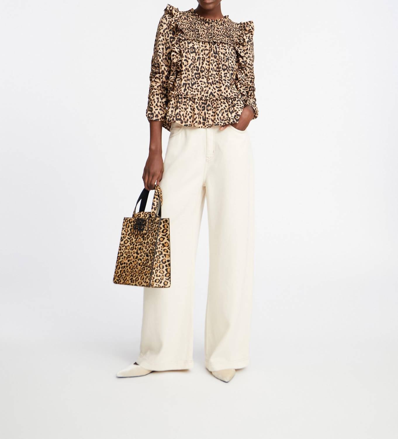 MUNTHE Crisp Blouse in camel - women's blouse