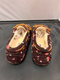 MINNETONKA Girl's Floral Moccasin in raisin - kids' shoe - alternate view