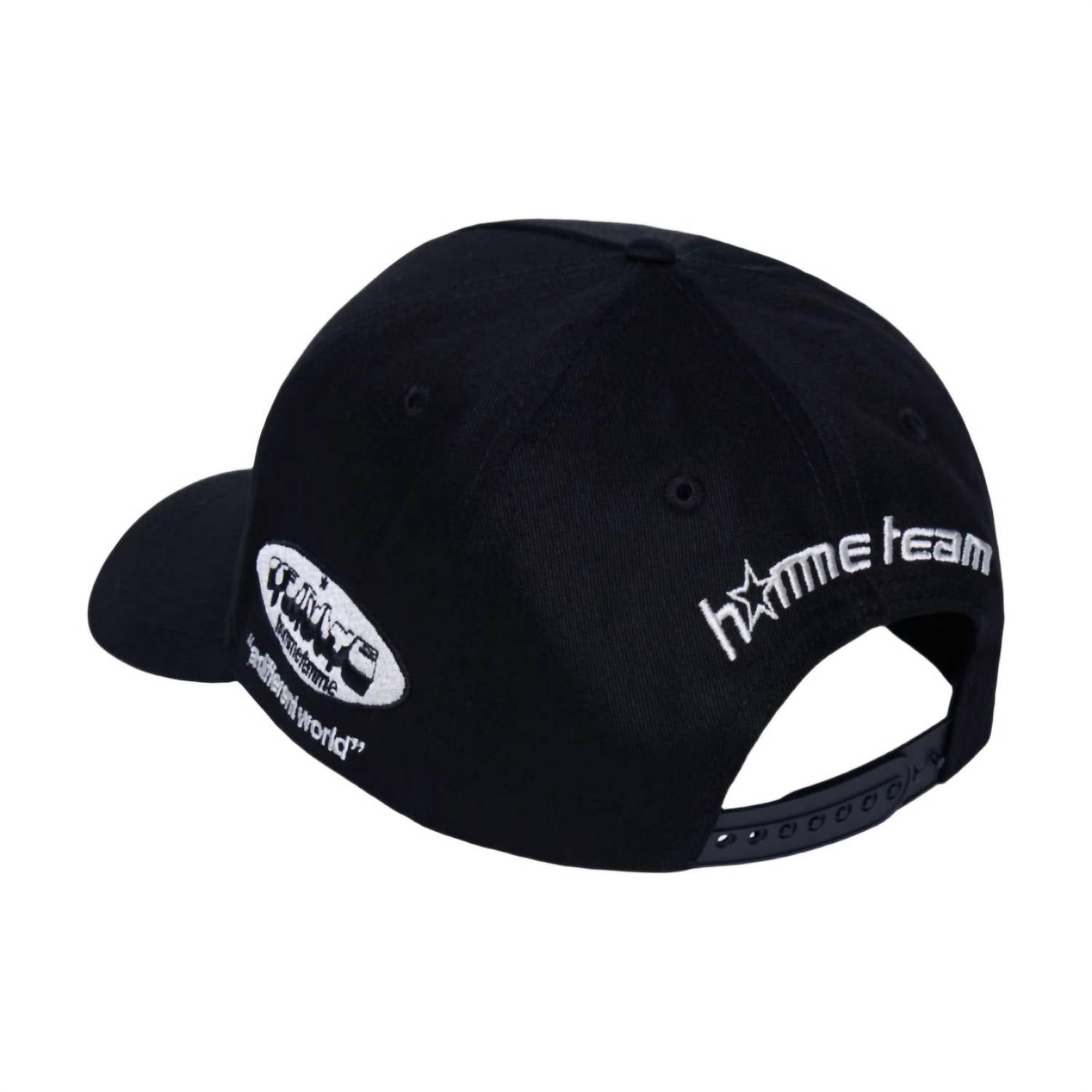 Homme + Femme Men's La Performance Hat in ultra black - men's hat - detail view