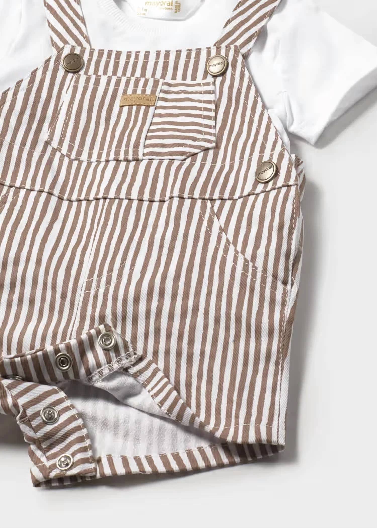 Mayoral - Striped Overall With Tee