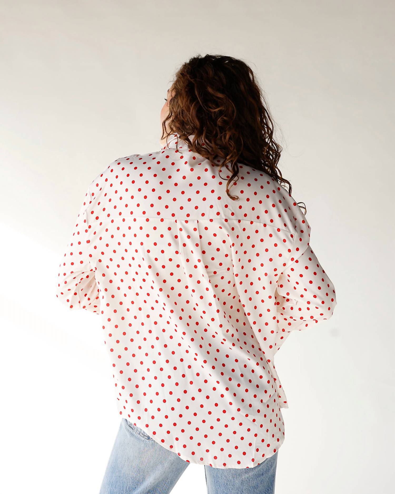 Grace + Emma - Cherry Crush Polka Dot Button Up