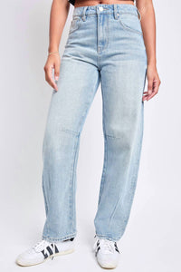 Ymi - Relaxed Fit Detailed Barrel Rigid Jeans