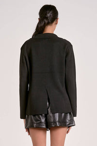 ELAN Women's Sweater Blazer in black - women's jacket - detail view