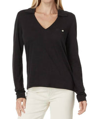 Lilla P - Women's Long Sleeve Collared V-neck