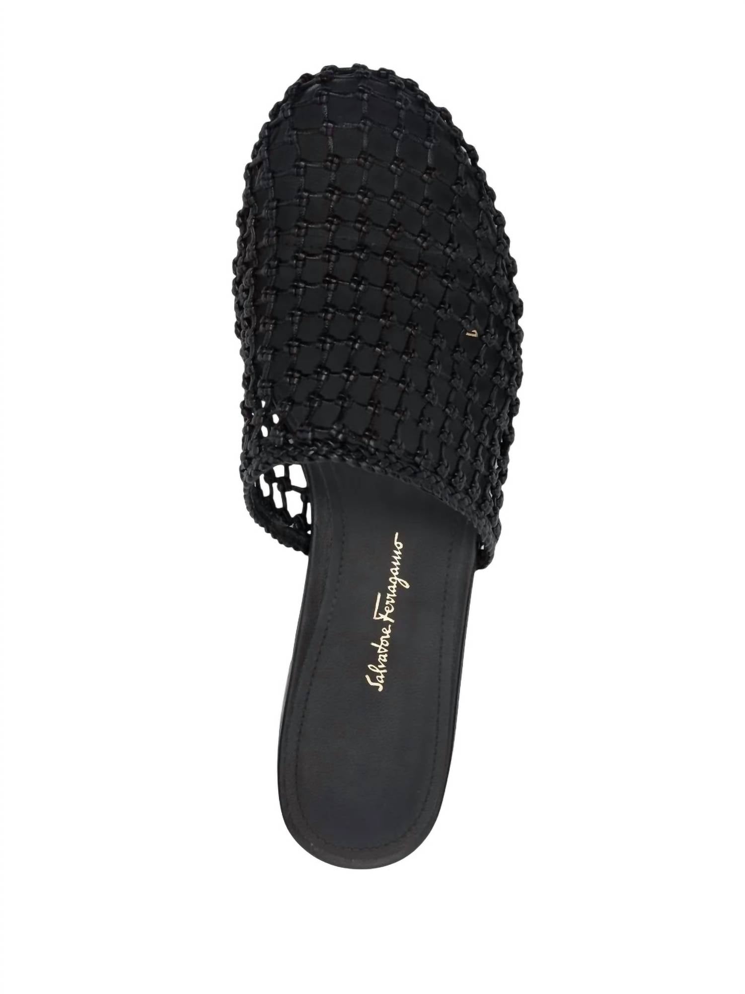 Salvatore Ferragamo - Women's Woven-design Leather Mules