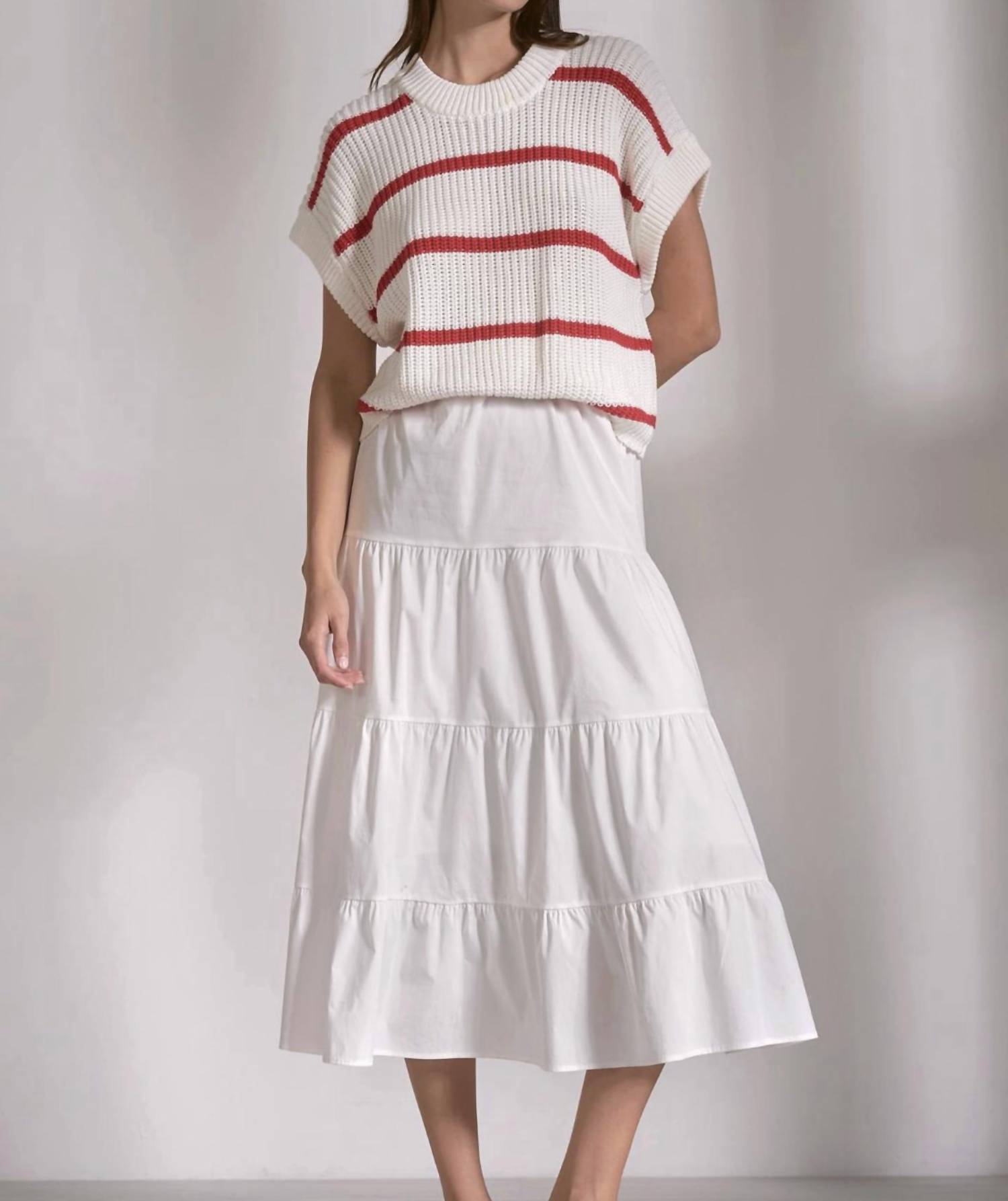 Elan - Mixed Media Sweater Midi Dress