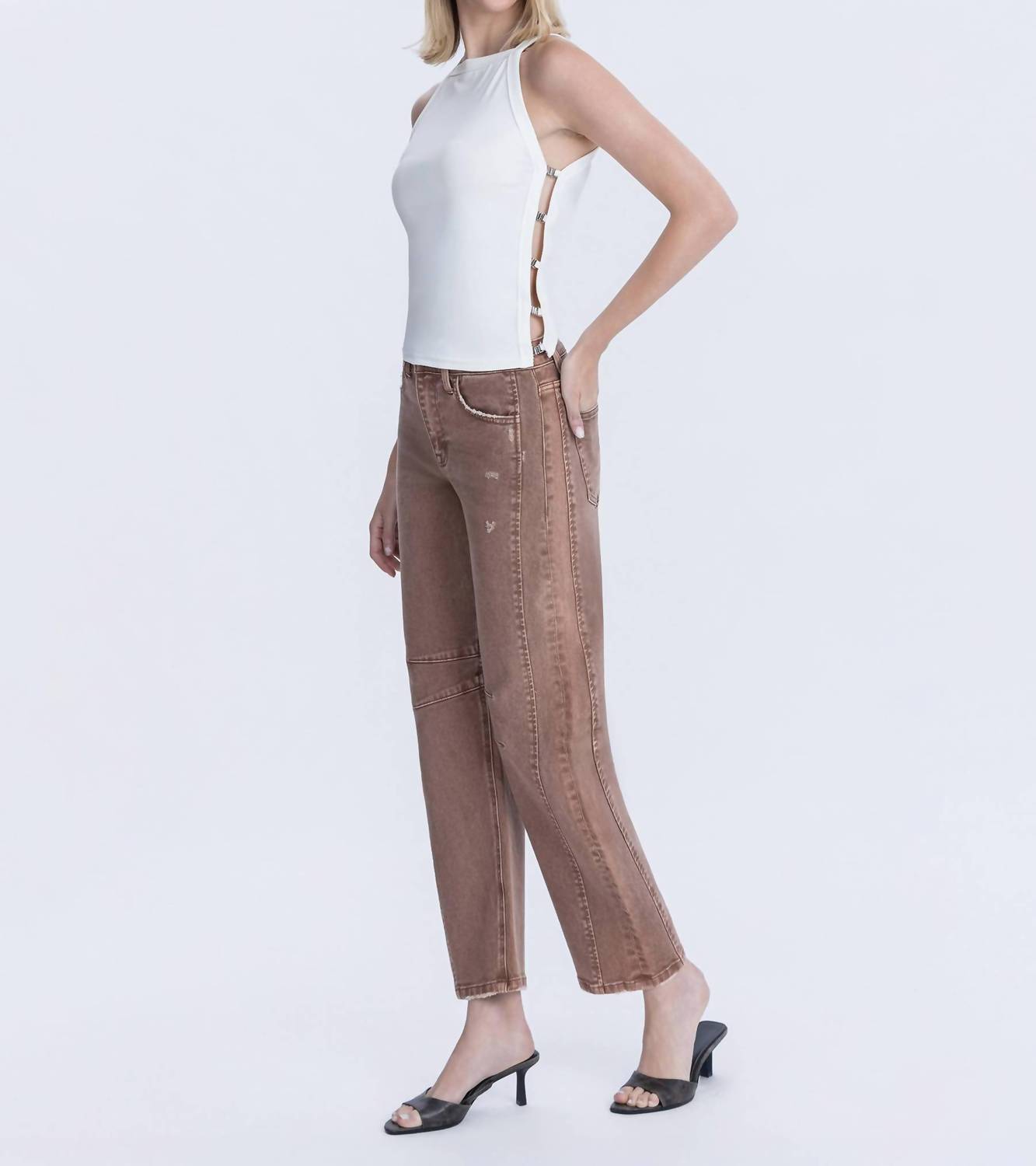 Flying Monkey - High Rise Ankle Barrel Leg Jeans