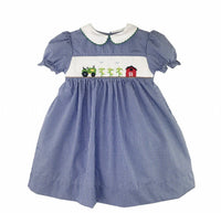 Petit Ami Zubels - Farm Scene Smocked Dress