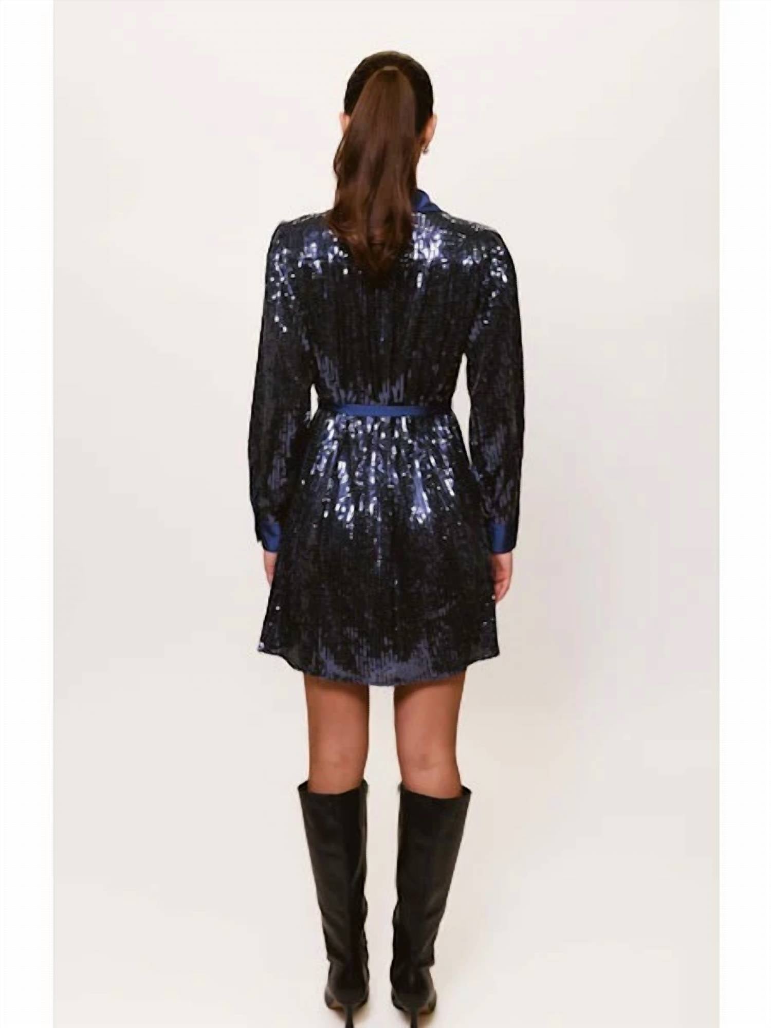hutch CLAUDETTE DRESS in navy - women's dress - alternate view