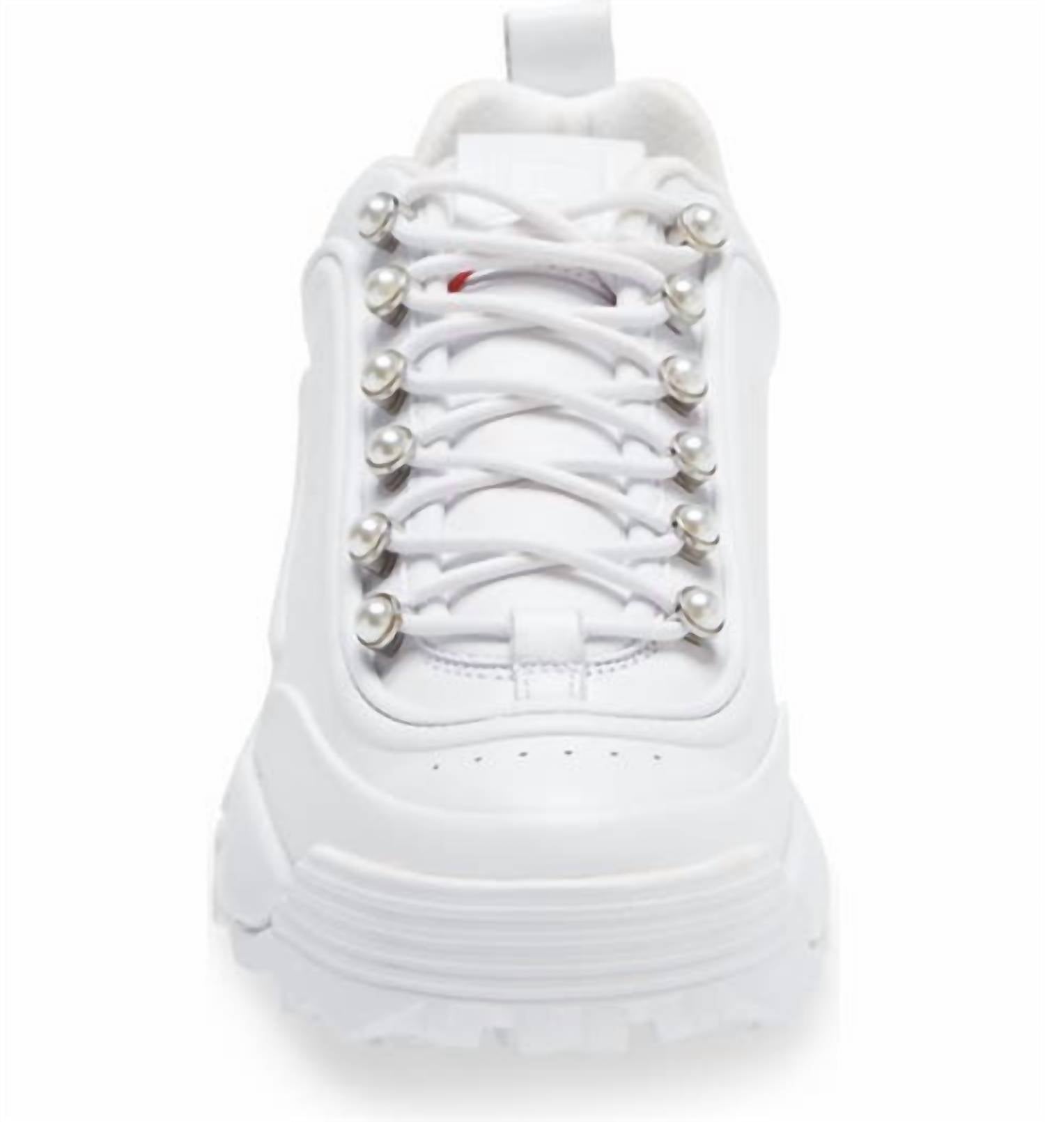 Fila - Women's Disruptor Zero Pearl Leather Sneakers