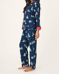 PJ Salvage Bearly Awake 3-piece Flannel Pajama Set in navy - women's intimate - alternate view