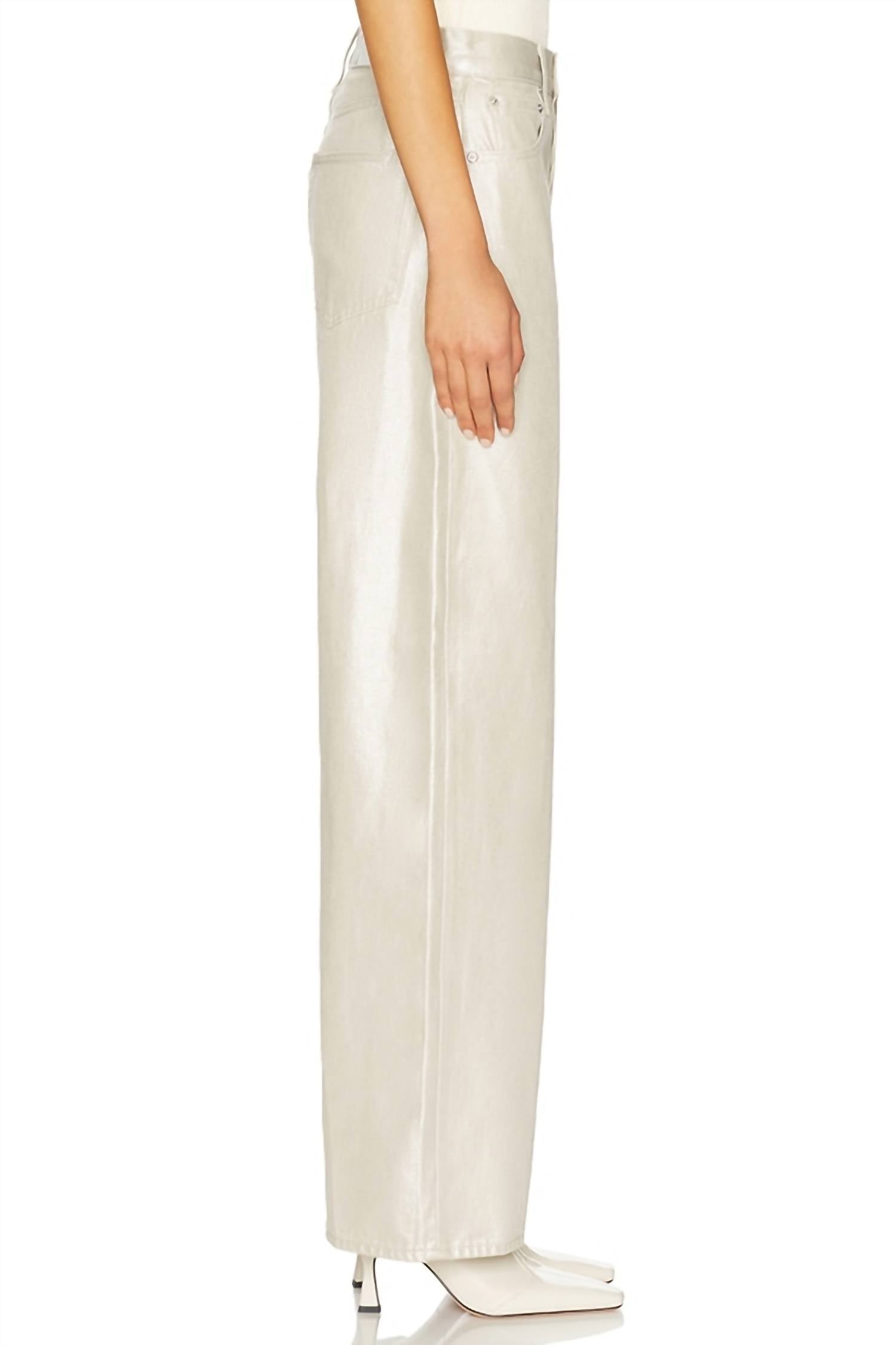 PISTOLA Tate High Rise Bowed Wide Leg Jeans in champagne luster 1 - women's jeans - alternate view