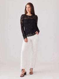 Karen Kane - Salla Scalloped Hem Lace Top