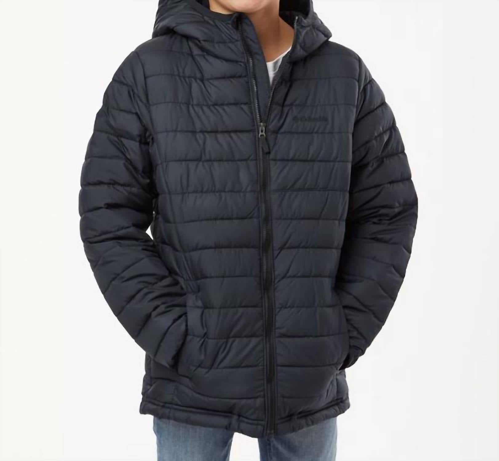 Columbia Powder Lite II Hooded Jacket in black 1 - kids' jacket