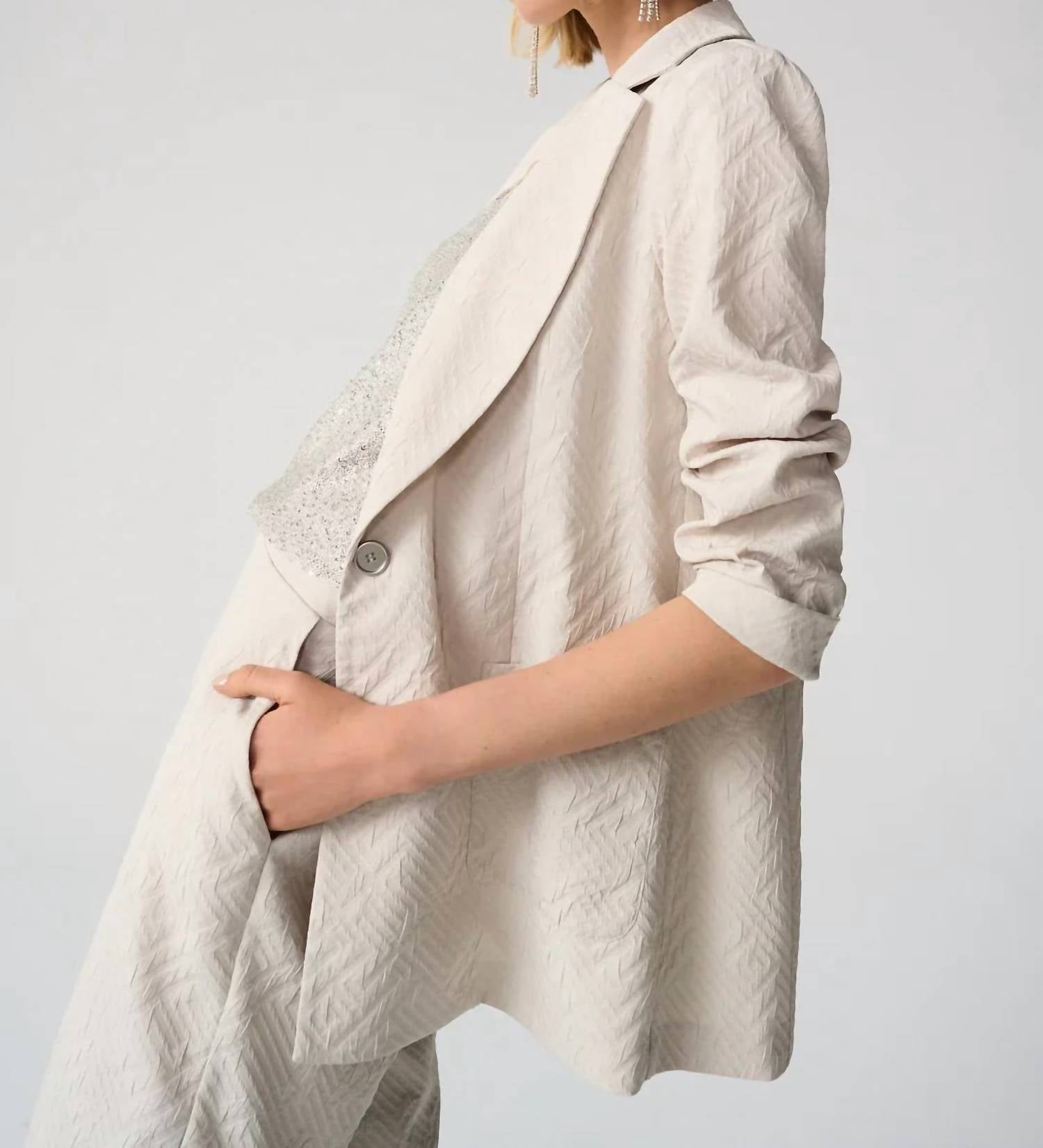 Joseph Ribkoff - Geometric Textured Blazer Jacket