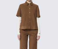 TARA JARMON Camilia Chemise Blouse in noisette - women's blouse