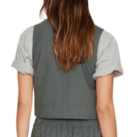 XIRENA Women's Vinny Vest in charcoal melange - women's jacket - detail view