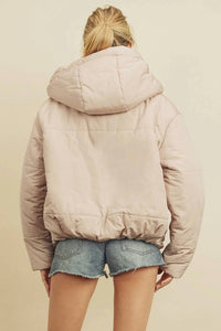 Dress Forum - Drawstring Hem Hooded Puffer Jacket