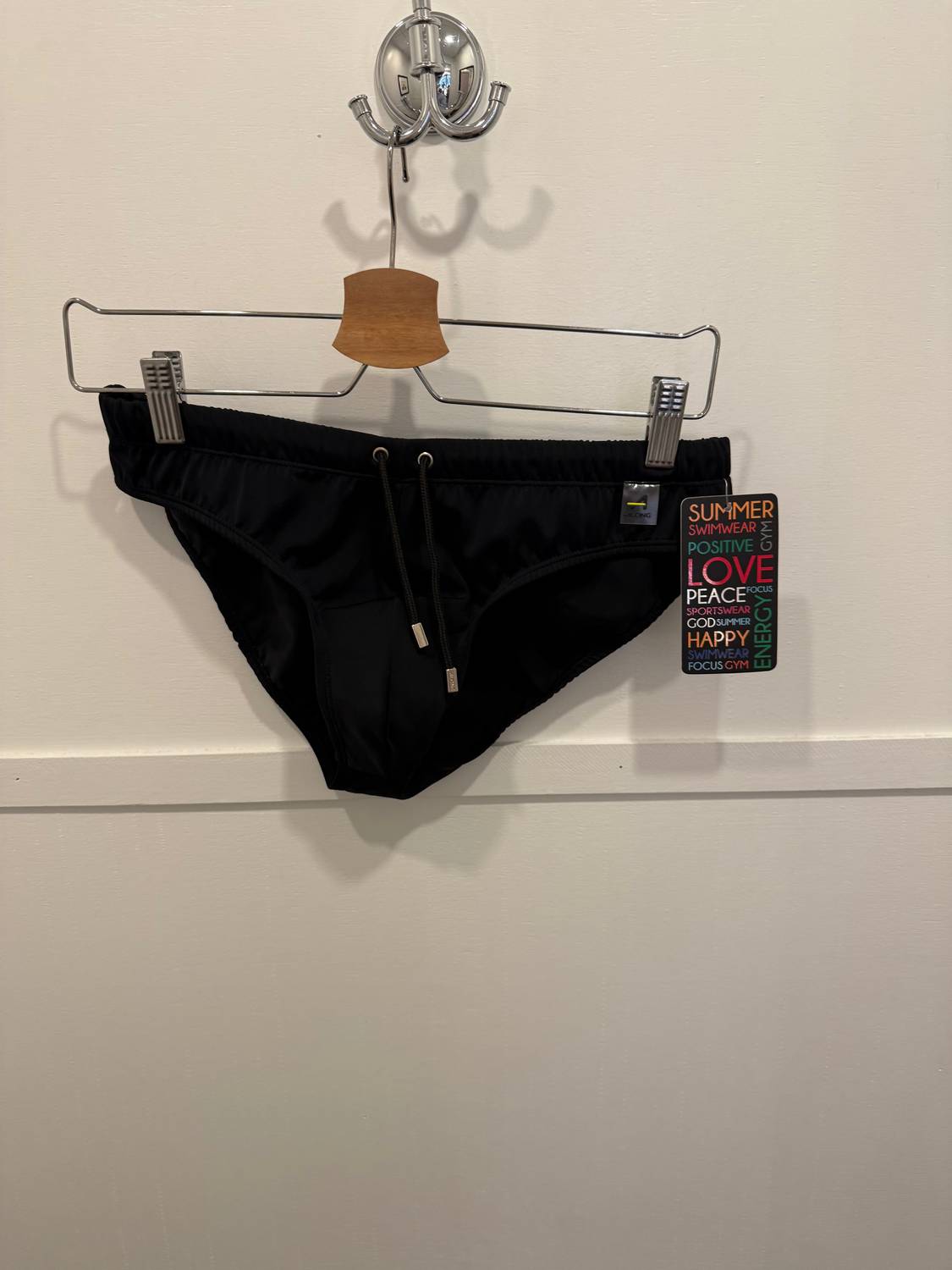 ALONG Solid Drawstring Bikini in black - men's swimwear - view 4