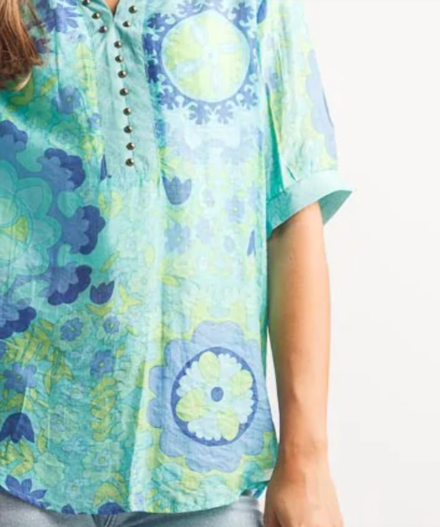 Papillon - Retro Floral Short Sleeve Blouse