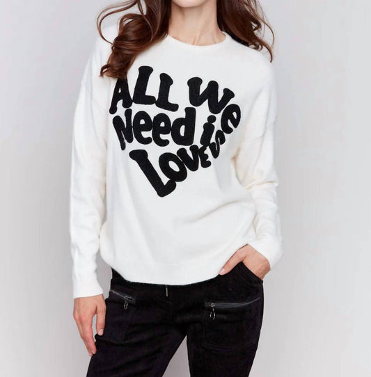 Charlie B - All We Need Is Love Sweater - Plus