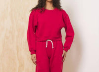 Vintage Havana Star Fleece Crewneck Top in red - women's sweater