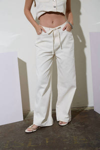 The Workshop Studio - DRAWSTRING DETAIL DENIM PANTS