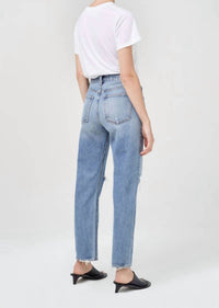 AGOLDE Mia Mid Rise Straight Jeans in rule - women's jeans - alternate view