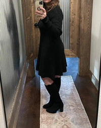 &Merci - Ribbed Sweater Flared Mini Dress