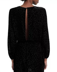 THE KOOPLES Velvet Burnout Dress in bla01 - women's dress - alternate view