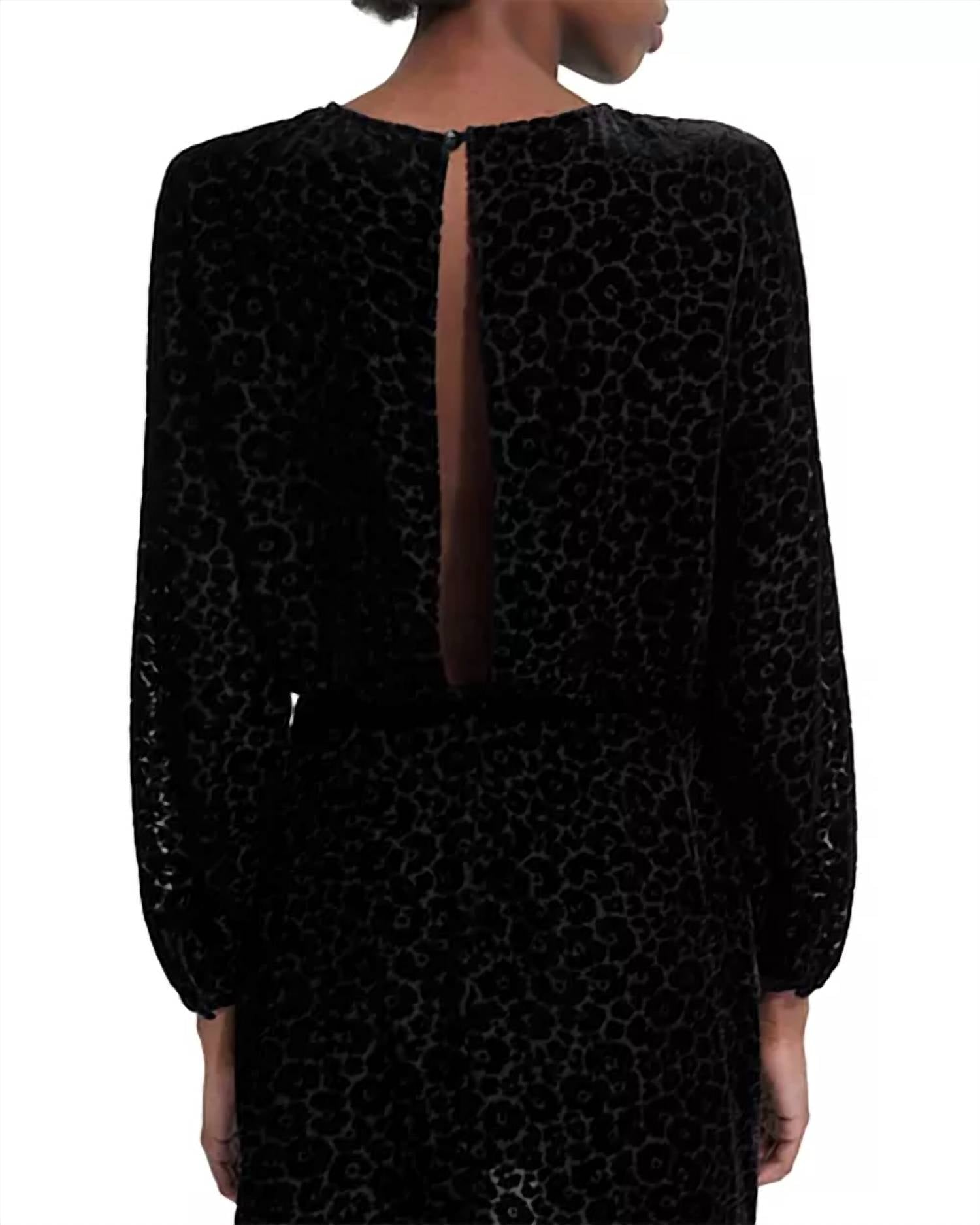 THE KOOPLES Velvet Burnout Dress in bla01 - women's dress - alternate view